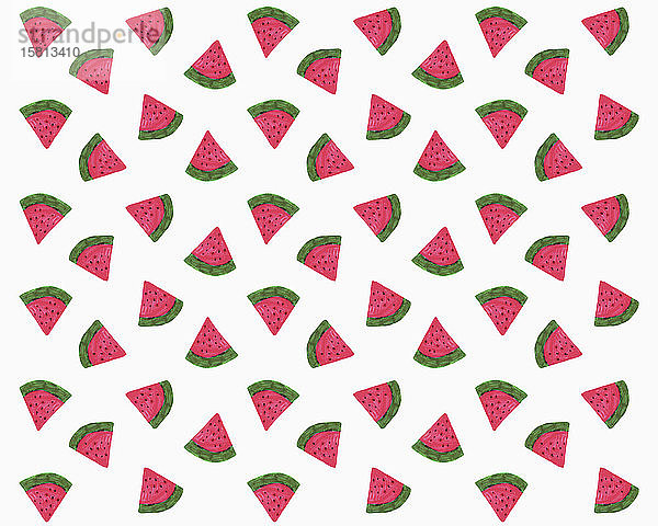 Illustration von Wassermelonenscheiben auf weißem Hintergrund