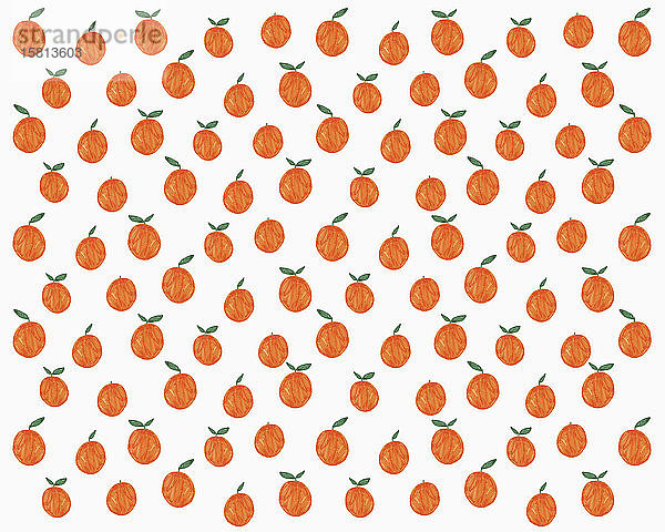 Illustration von Orangen auf weißem Hintergrund