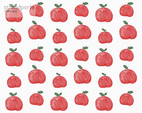 Illustration von roten Äpfeln auf weißem Hintergrund