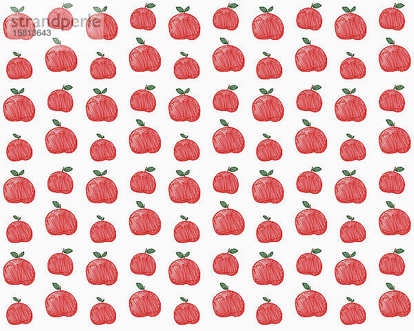 Illustration von roten Äpfeln auf weißem Hintergrund