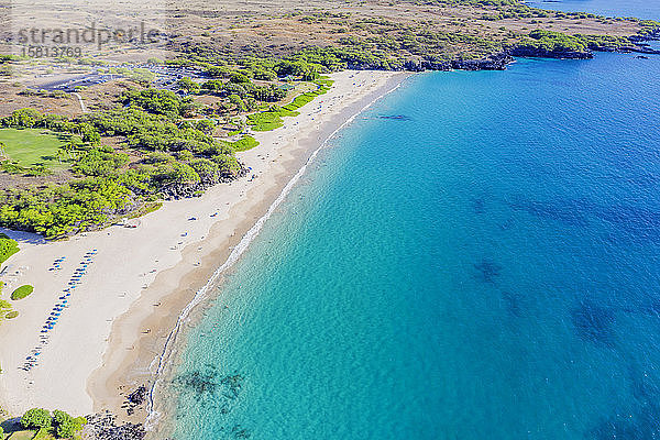 Luftaufnahme von Hapuna Beach  Westküstenort  Big Island  Hawaii  Vereinigte Staaten von Amerika  Nordamerika