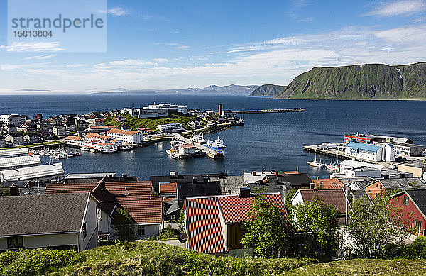 Honningsvag  die nördlichste Stadt der Welt  Finnmark  Norwegen  Skandinavien  Europa