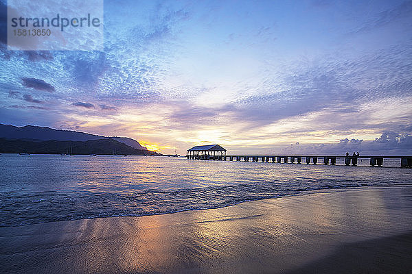 Hanalei Bay-Pier  Insel Kauai  Hawaii  Vereinigte Staaten von Amerika  Nordamerika