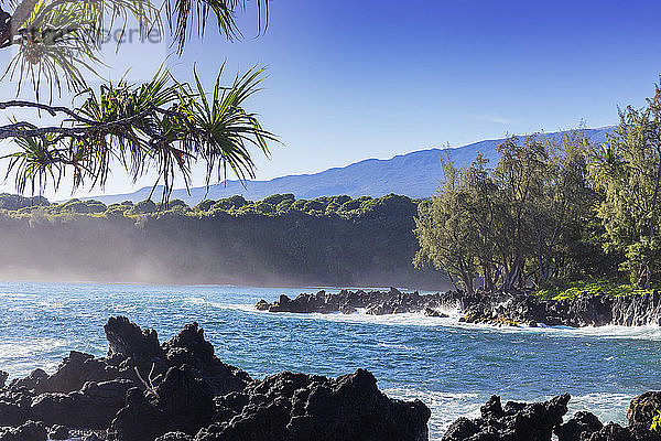 Küstenlandschaft auf der Straße nach Hana  Insel Maui  Hawaii  Vereinigte Staaten von Amerika  Nordamerika