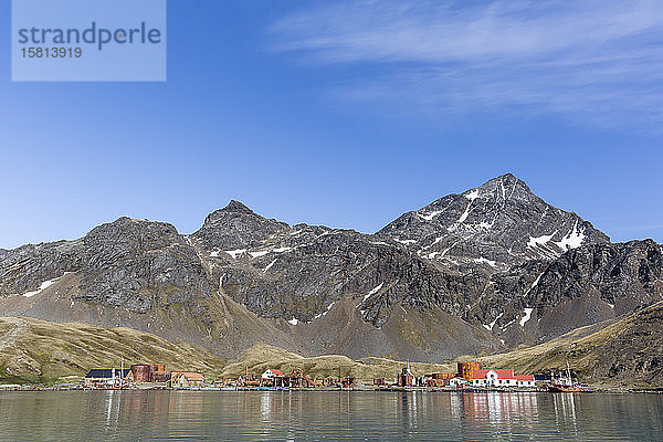 Die verlassene norwegische Walfangstation Grytviken  jetzt gereinigt und für den Tourismus geöffnet  Insel Südgeorgien  Polarregionen