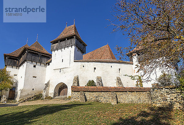 Wehrkirche und Festung von Viscri  UNESCO-Weltkulturerbe  Siebenbürgen  Rumänien  Europa