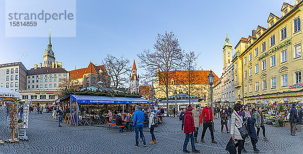 Blick auf den Viktealienmarkt  München  Bayern  Deutschland  Europa