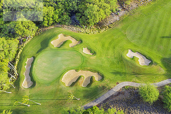 Luftaufnahme des Mauna Kea Golfplatzes  Westküsten-Resort  Big Island  Hawaii  Vereinigte Staaten von Amerika  Nordamerika