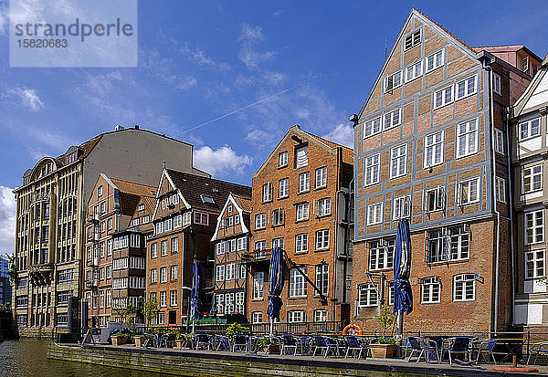 Deutschland  Hamburg  Nikolaifleet-Kanal und historische Stadthäuser