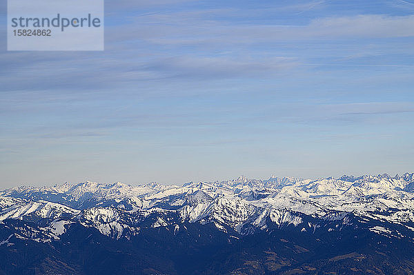 Schweiz  Appenzell  Luftaufnahme der schneebedeckten Alpen