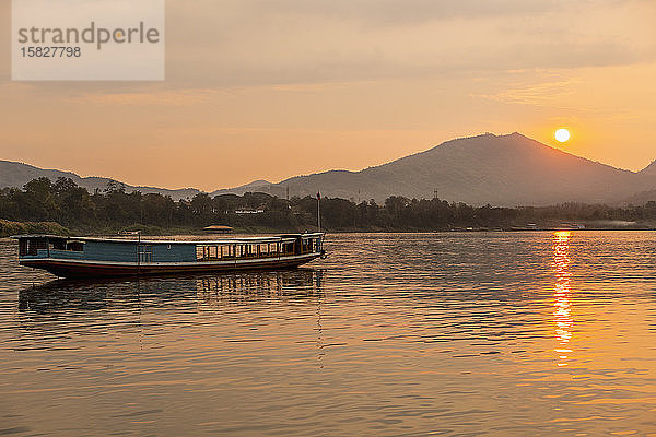 Boot auf dem Mekong-Fluss in Laos