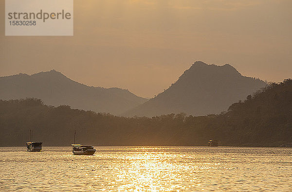 Abendsonne am Fluss Mekong