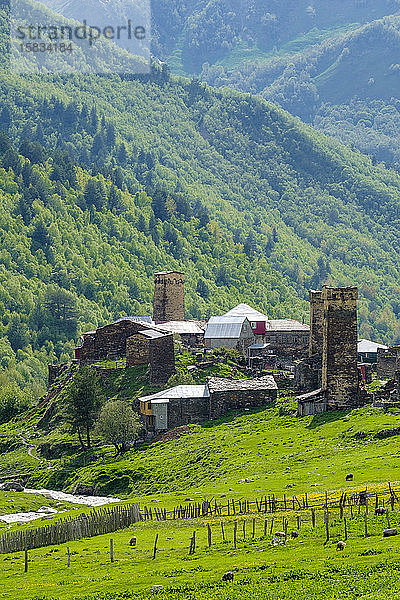 Dorf Murkmeli  Ushguli  Region Samegrelo-Zemo Svaneti  Georgien