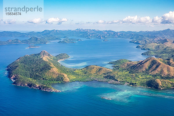 Luftaufnahme der Insel Busuanga  Philippinen