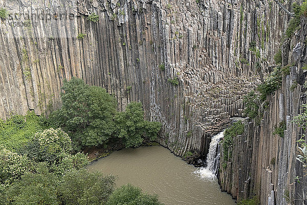 La Rosa-Wasserfall in Prismas Basalticos  Hidalgo  Mexiko.