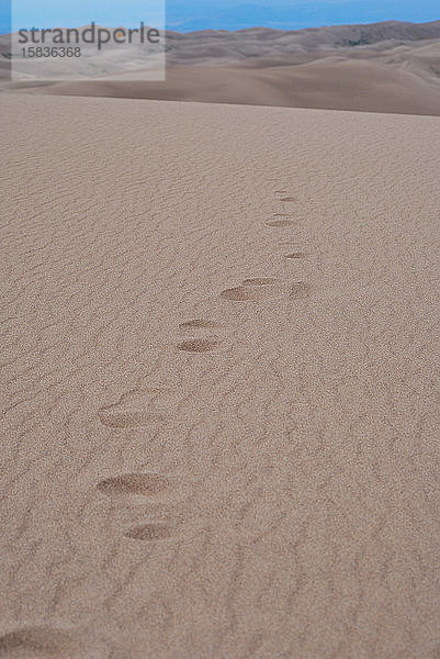 Fußspuren in den Sanddünen