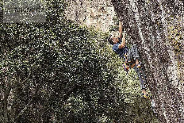 Ein Mann klettert in Jilotepec  Mexiko