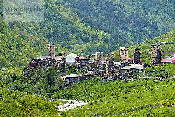 Dorf Murkmeli  Ushguli  Region Samegrelo-Zemo Svaneti  Georgien