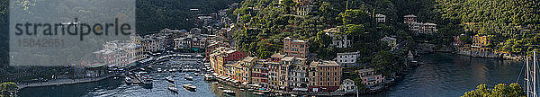 Panoramablick auf Portofino Italien.