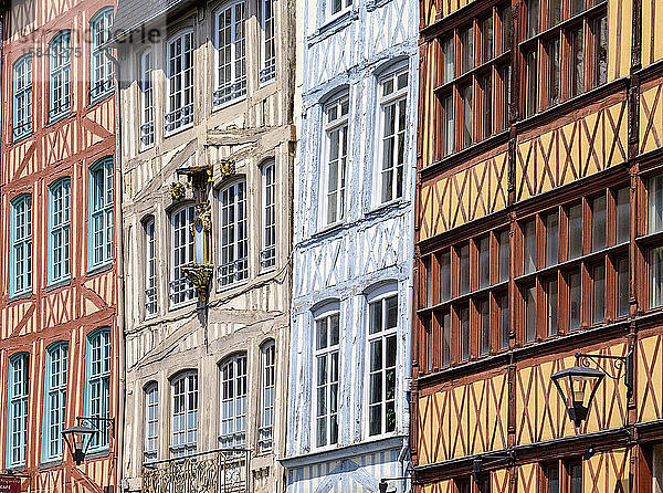 Fachwerkhäuser in der Altstadt  Rouen  Normany  Frankreich