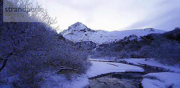 Winterlandschaft im Thorsmork-Tal in Südisland