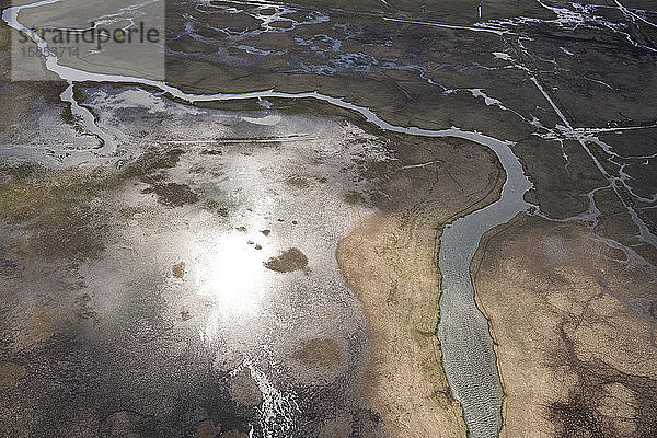 Luftaufnahme eines Flusses in Südisland