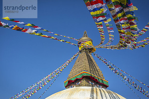 Boudhanath Stupa  eine ikonische buddhistische Stätte in Kathmandu  Nepal.