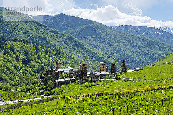 Dorf Murkmeli  Ushguli  Region Samegrelo-Zemo Svaneti  Georgien