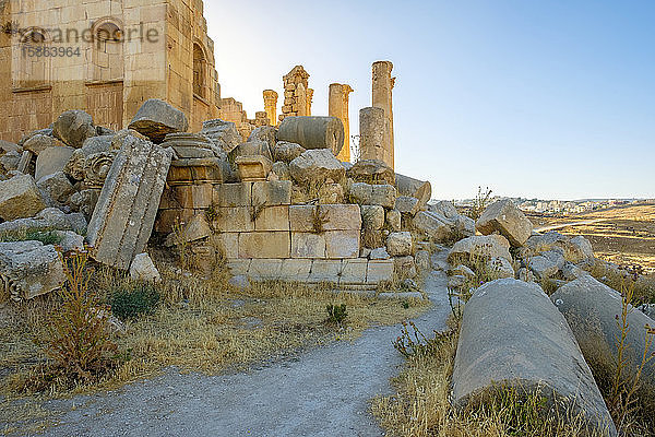 Ruinen der antiken römischen Stadt Gerasa  Jerash  Jordanien