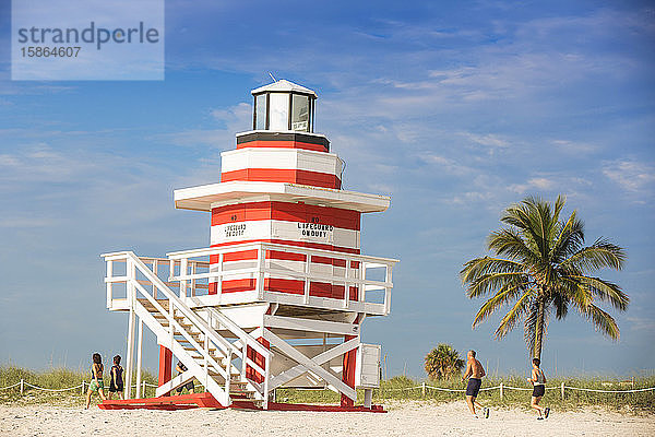 Strandhütte der Rettungsschwimmer  South Beach  Miami Beach  Florida  Vereinigte Staaten von Amerika  Nord-Amerika