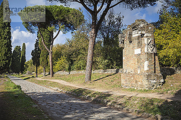 Antike Via Appia  antike Römerstraße  Rom  Latium  Italien  Europa