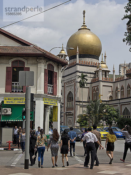 Die Sultan-Moschee in der Arab Street in Singapur  Südostasien  Asien