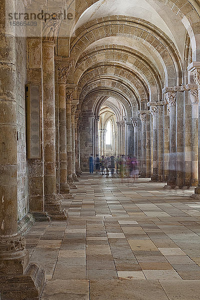 Das Innere der Abtei Saint Marie Madeleine in Vezelay  Yonne  Burgund  Frankreich  Europa