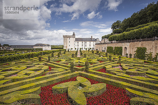 Das schöne Schloss und die Gärten von Villandry  UNESCO-Weltkulturerbe  Indre et Loire  Centre  Frankreich  Europa