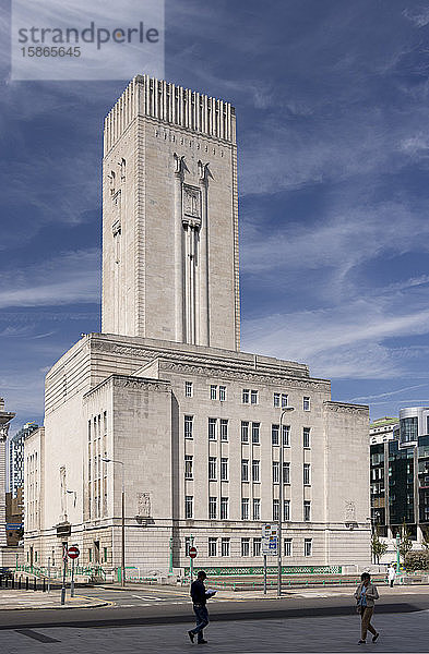 Der Art-Deco-Lüftungsturm des Mersey-Tunnels und Büros  Pierhead  Liverpool  Merseyside  England  Vereinigtes Königreich  Europa