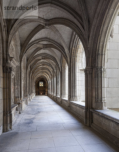 Blick entlang des Kreuzgangs der Kathedrale St. Gatien in Tours  Indre-et-Loire  Frankreich  Europa