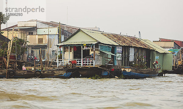 Schwimmender Markt von Cai Rang im Hau-Fluss  Mekong-Delta; Can Tho  Vietnam