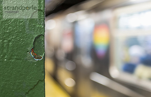 Delle in der Ecke einer Betonwand  U-Bahn-Station  Manhattan  New York City  New York  Vereinigte Staaten von Amerika