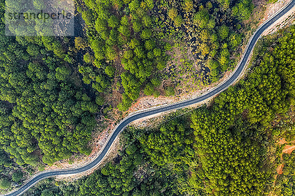 Straße von Da Lat  Drohnenansicht; Da Lat  Provinz Lam Dong  Vietnam