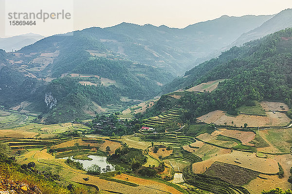 Reisterrassen  Felder und Berge in Cao Bang; Provinz Cao Bang  Vietnam