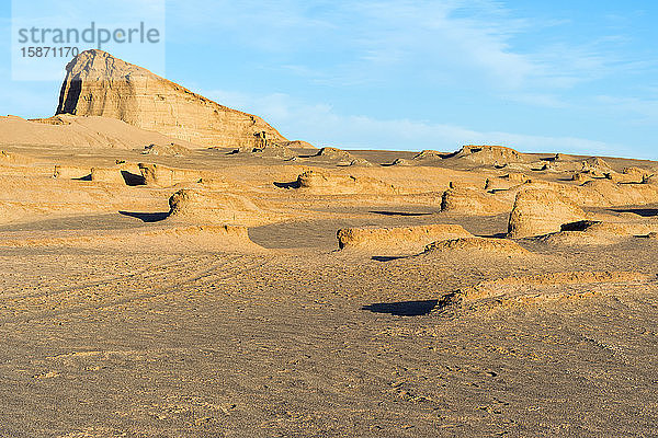 Dasht-e Lut (Wüste Lut)  Felsformationen namens Kalut  heißester Ort der Welt  Provinz Kerman  Iran  Naher Osten