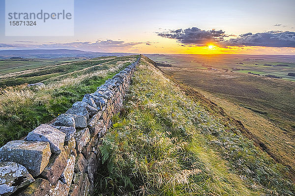 Winshield Crags  Hadrian's Wall  UNESCO-Weltkulturerbe  Melkridge  Haltwhistle  Northumberland  England  Vereinigtes Königreich  Europa