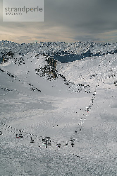 Skigebiet La Plagne  Tarentaise  Savoyen  Französische Alpen  Frankreich  Europa