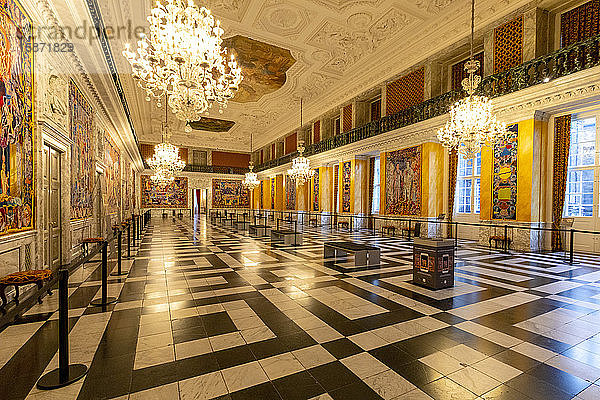 Der Große Saal  Die Königlichen Empfangsräume  Schloss Christiansborg  Kopenhagen  Dänemark  Skandinavien  Europa