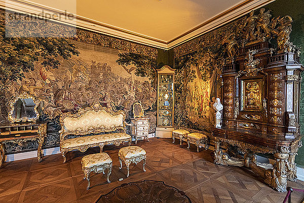 Das Zimmer von Christian VI.  Schloss Rosenborg  Kopenhagen  Dänemark  Skandinavien  Europa