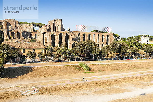 Circus Maximus  Reste der kaiserlichen Paläste (Domus Augustana und Severiana)  UNESCO-Weltkulturerbe  Rom  Latium  Italien  Europa
