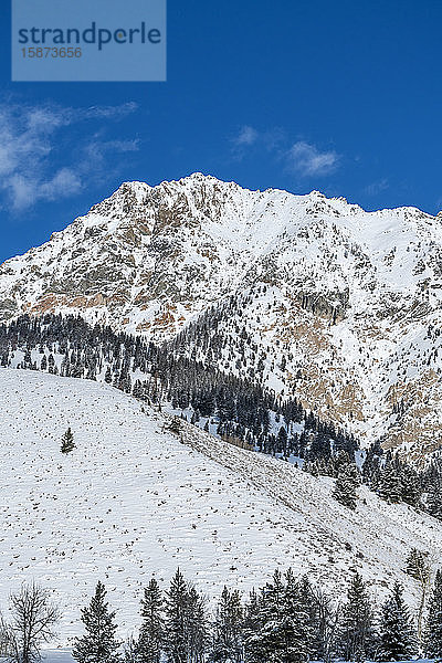 Schnee auf einem Berg in Sun Valley  Idaho