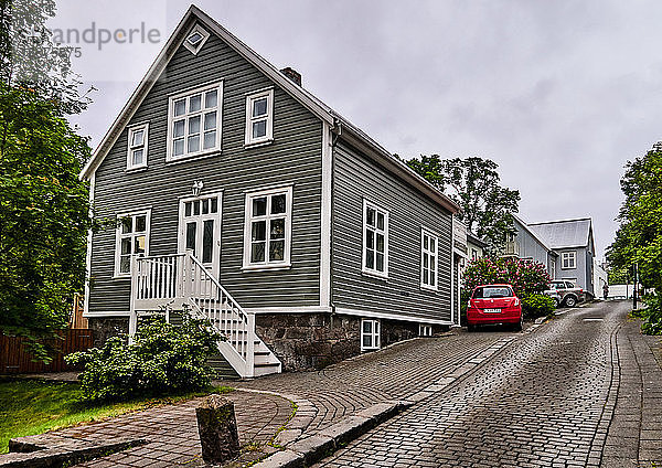 Europa  Reykjavik  in der Altstadt traditionelles Holzhaus in der Tungata Straße