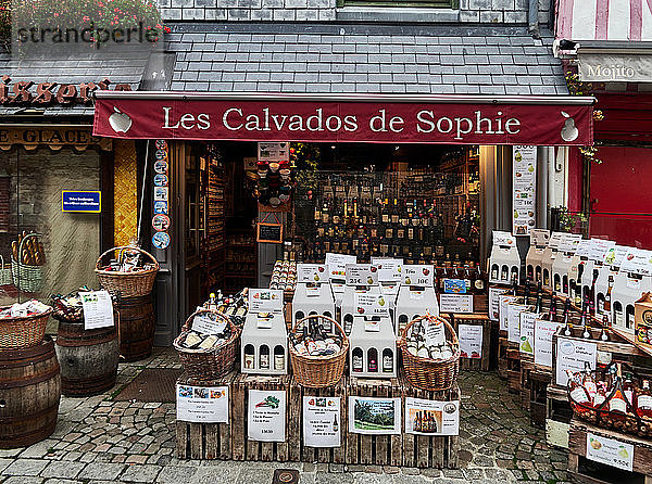 Frankreich  Normandie  Calvados  Stadt Honfleur  Geschäft mit lokalen gastronomischen Produkten