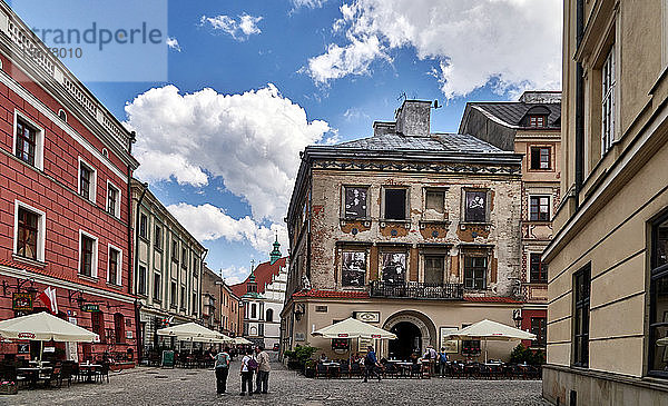 Europa  Polen  Woiwodschaft Lublin  Stadt Lublin  der Marktplatz ' Rynek ' in der Altstadt  Restaurant Mandragora